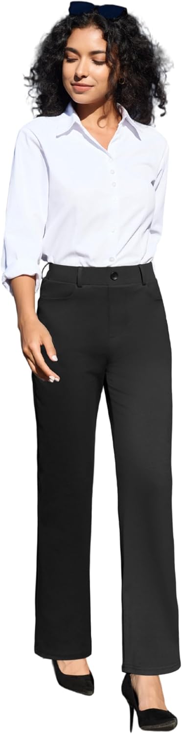 JEKAOYI Womens Dress Pants Stretchy Work Pants High Waisted Business Trousers Pull On Casual Slacks with Pockets - Image 5