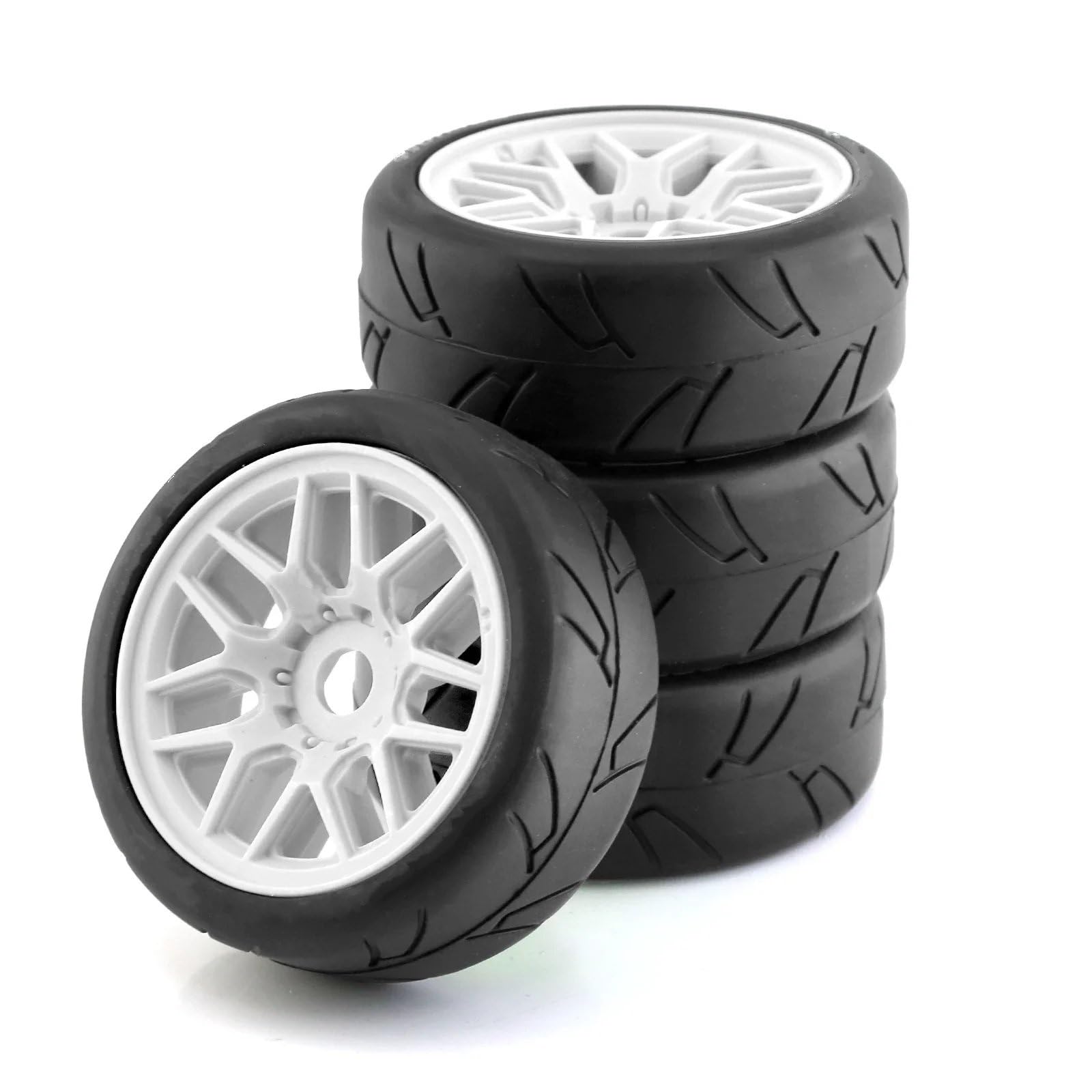 Für Losi Für Kyosho VRX Für HPI WR8 Für HSP Für Hobao 103mm 4 Stücke Rc Off-Road Für Buggy Für Rally Auto Reifen Rad 17mm Hex RC Autoteile(White)