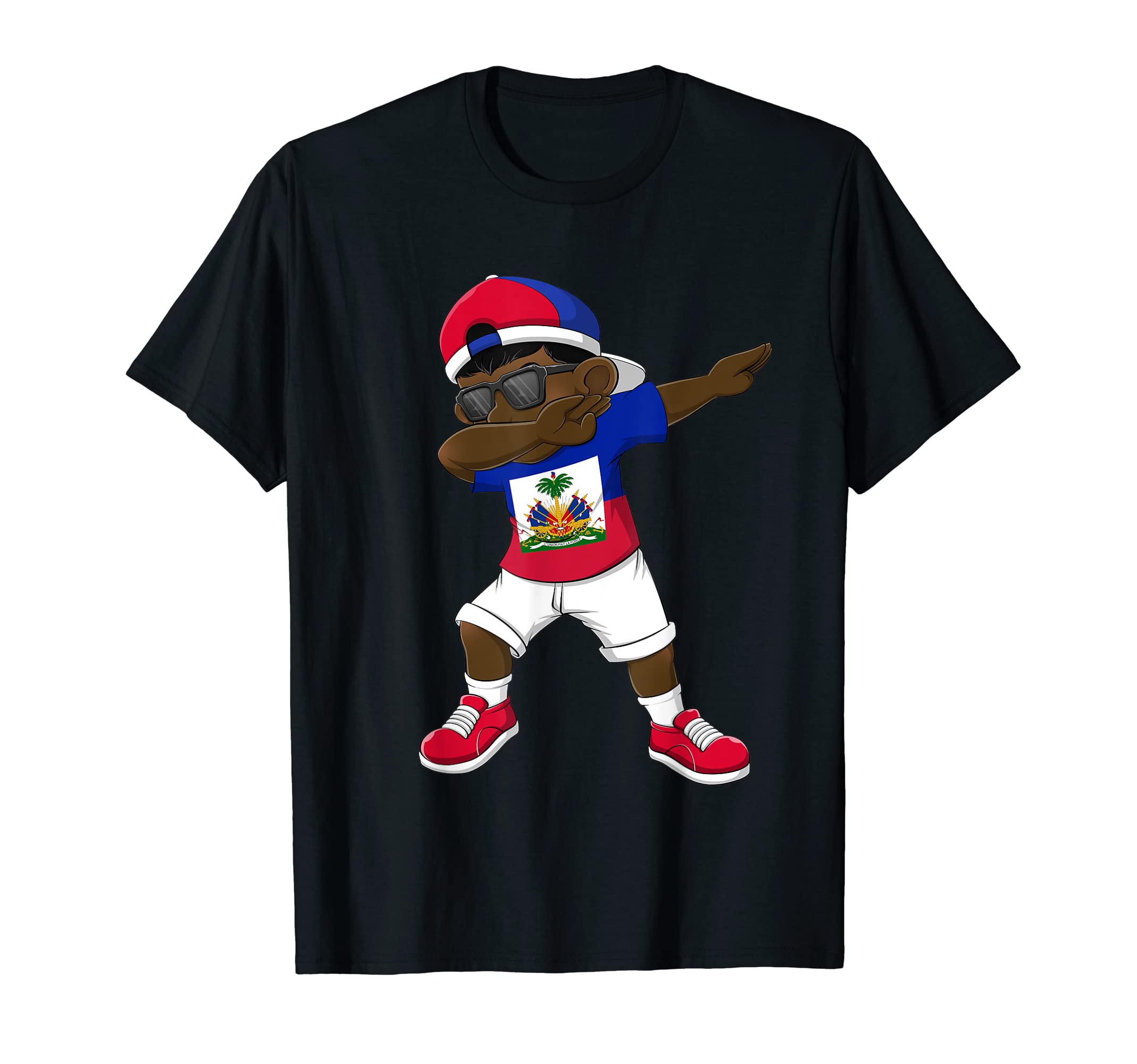 Haitian Dabbing BoyDabbing Boy Haitian Haiti Flag Kids Dab Dance T-Shirt