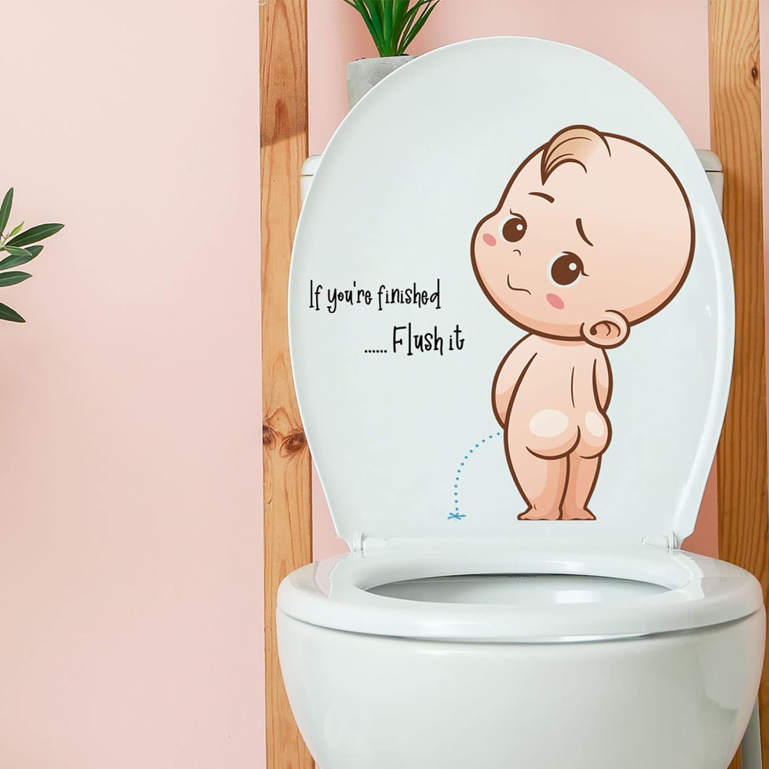 Funny Toilet Stickers Toilet Lid Stickers for Bathroom Fun Cartoon Sticker  Decal - Walmart.com, image size:1500x1500