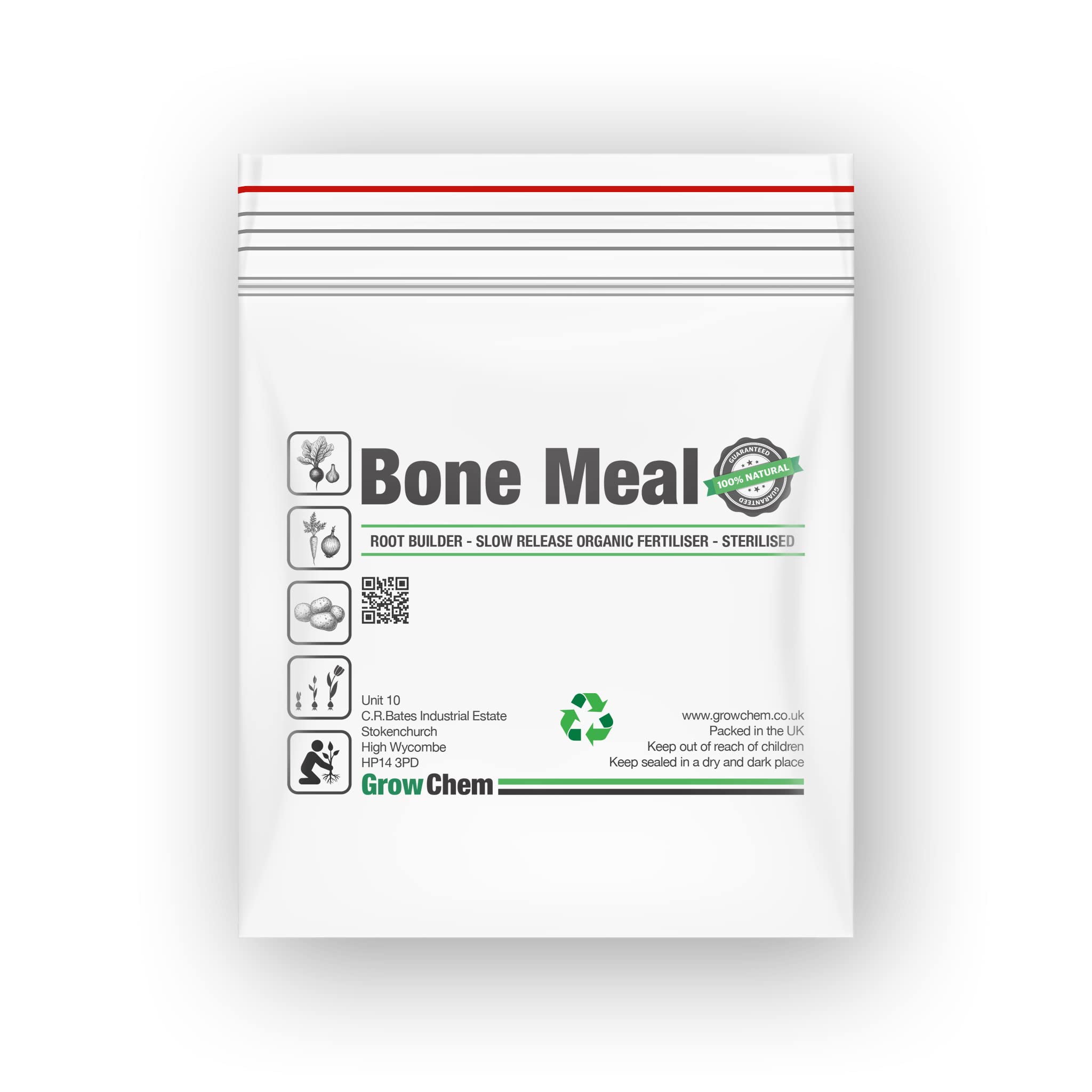 Bone Meal for Plants 1.9Kg Bag, Multi-Purpose Plant Food Fertiliser, Organic All Purpose Garden Plant Fertiliser, Resealable Bag