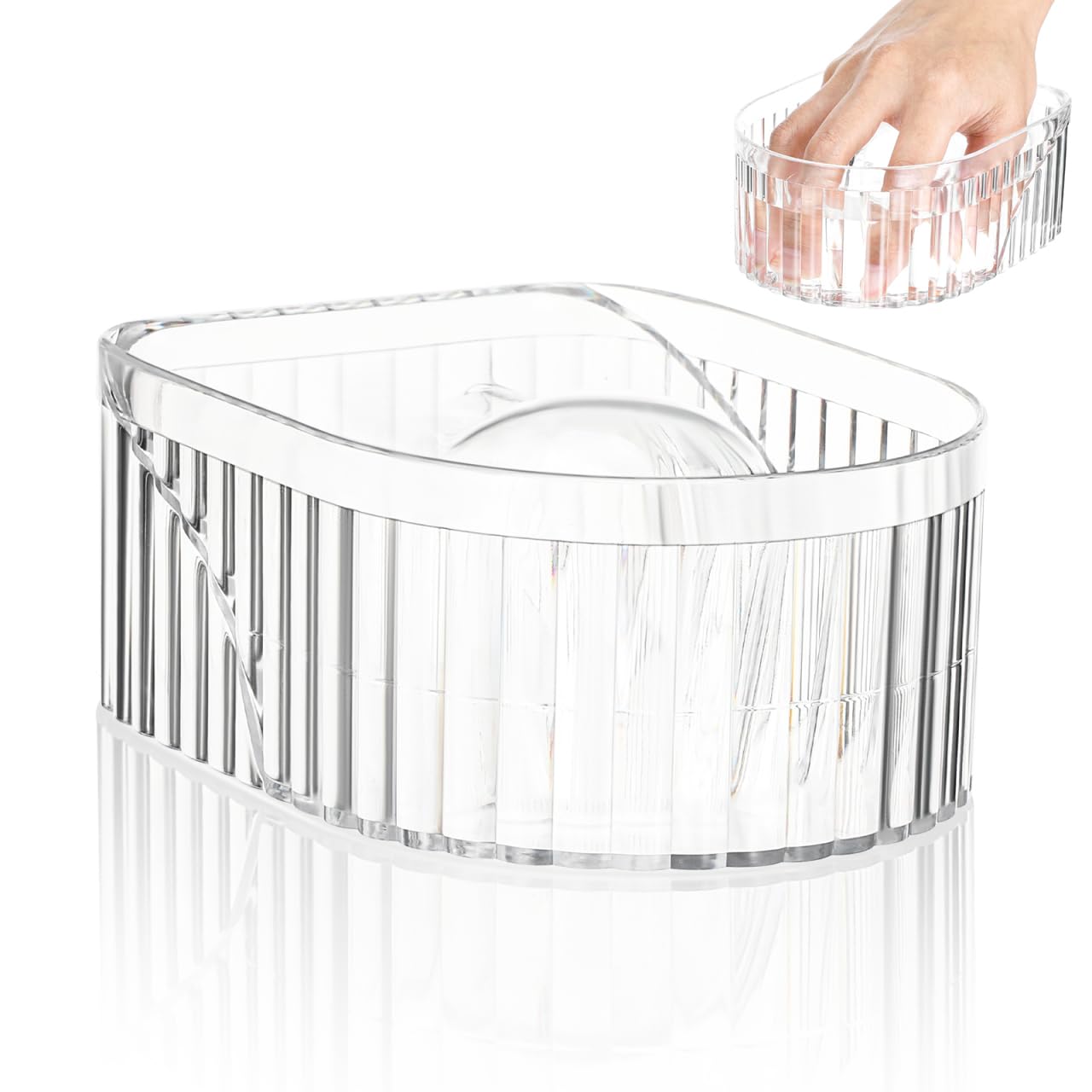FRCOLOR 2PCS Nail Soaking Bowl Clear Acrylic Manicure Dish for Soak off Gel Polish Remover and Dip Powder Removal for Home Salon Use