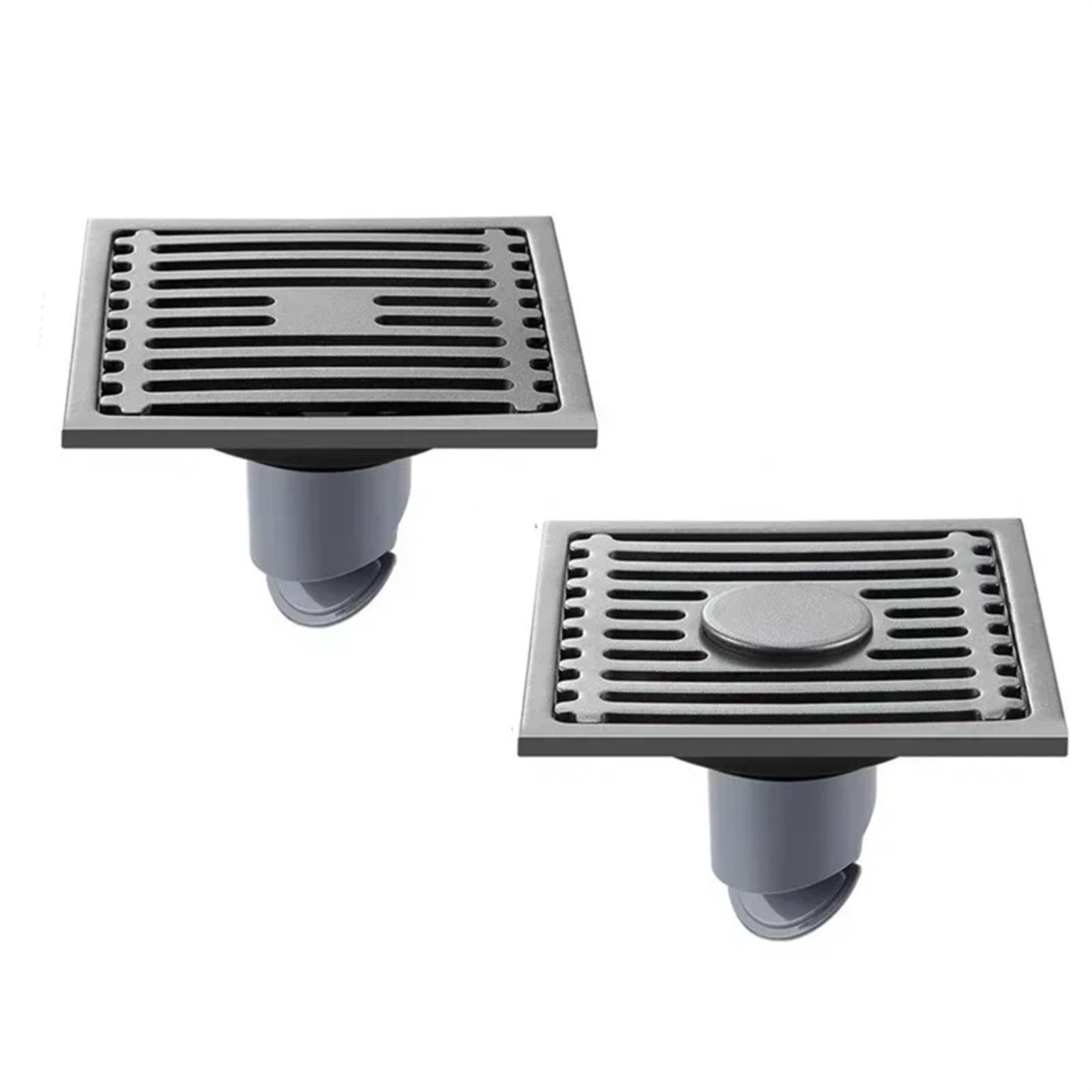 Drain de sol de douche en acier inoxydable avec sa grille découvrable