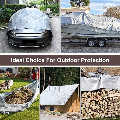 Patiobay Tarp 10X20Ft, 16 Mil Large Tarp, Tarps Heavy Duty Waterproof With Grommets Every 23.6" thumb #6