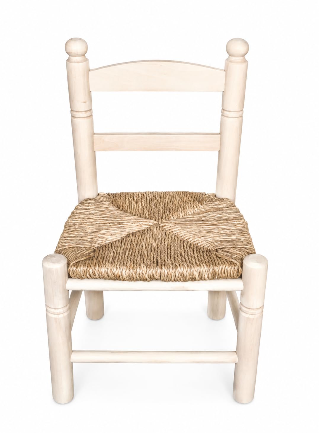 GRECA Silla Infantil Asiento Enea en Madera de Chopo Crudo para Pintar (32 * 26 * 50)