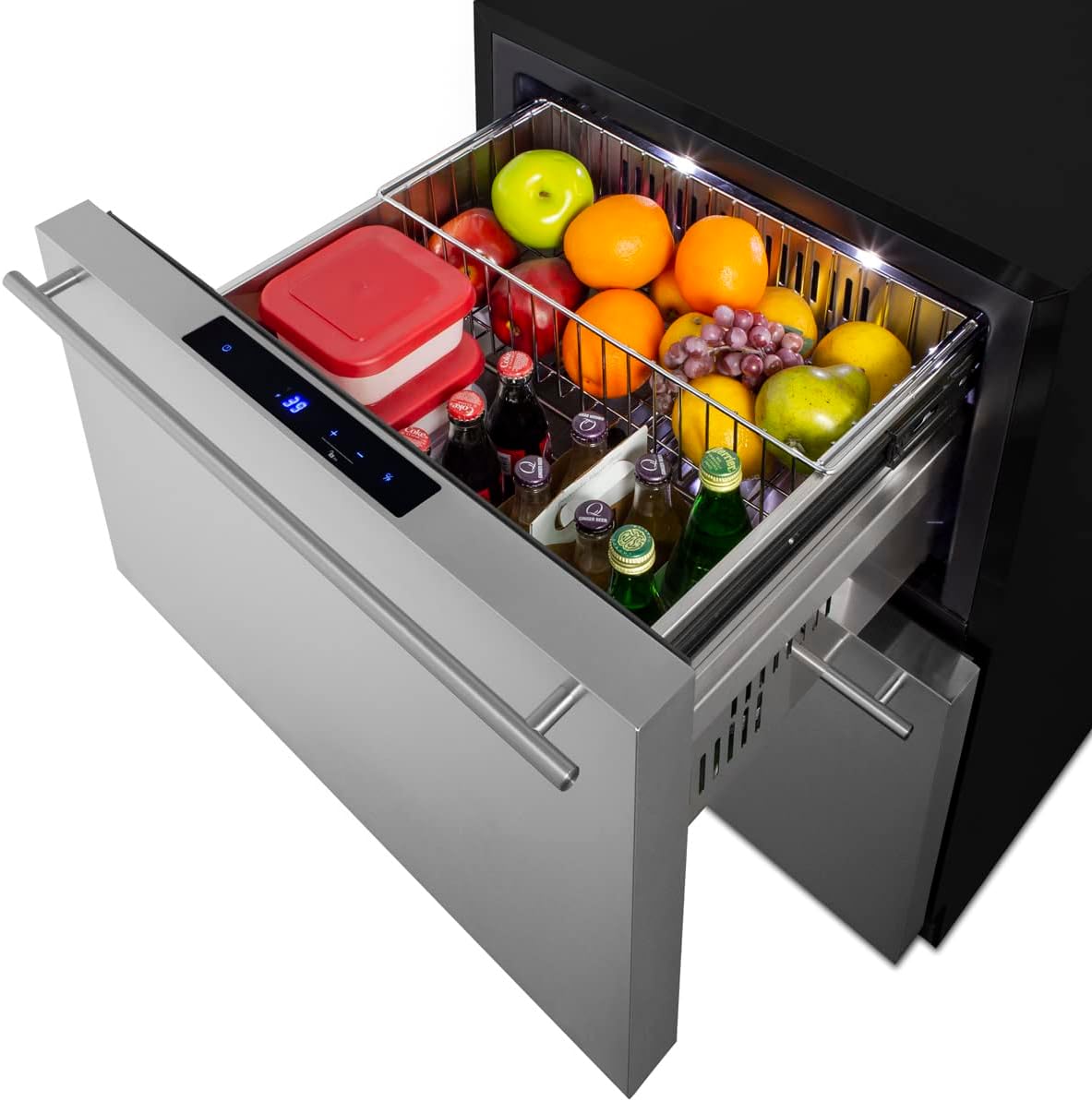 Summit 24” Two Drawer Refrigerator, 3.7 cu.ft. Capacity, ADA Compliant, Outdoor Refrigerator, Stainless Steel, Panel Ready Capable*- ADRD241PNR (*Panels not included)