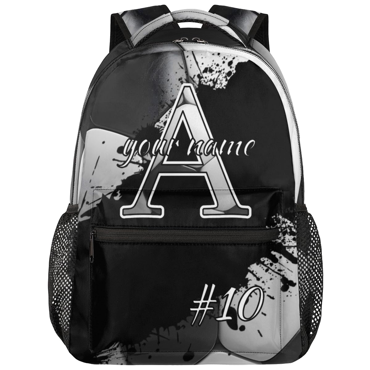 Joyousleap Custom Soccer Backpack for Men, Personalized Name 16 Inch Football Casual Daypack Sports Rucksack Bag