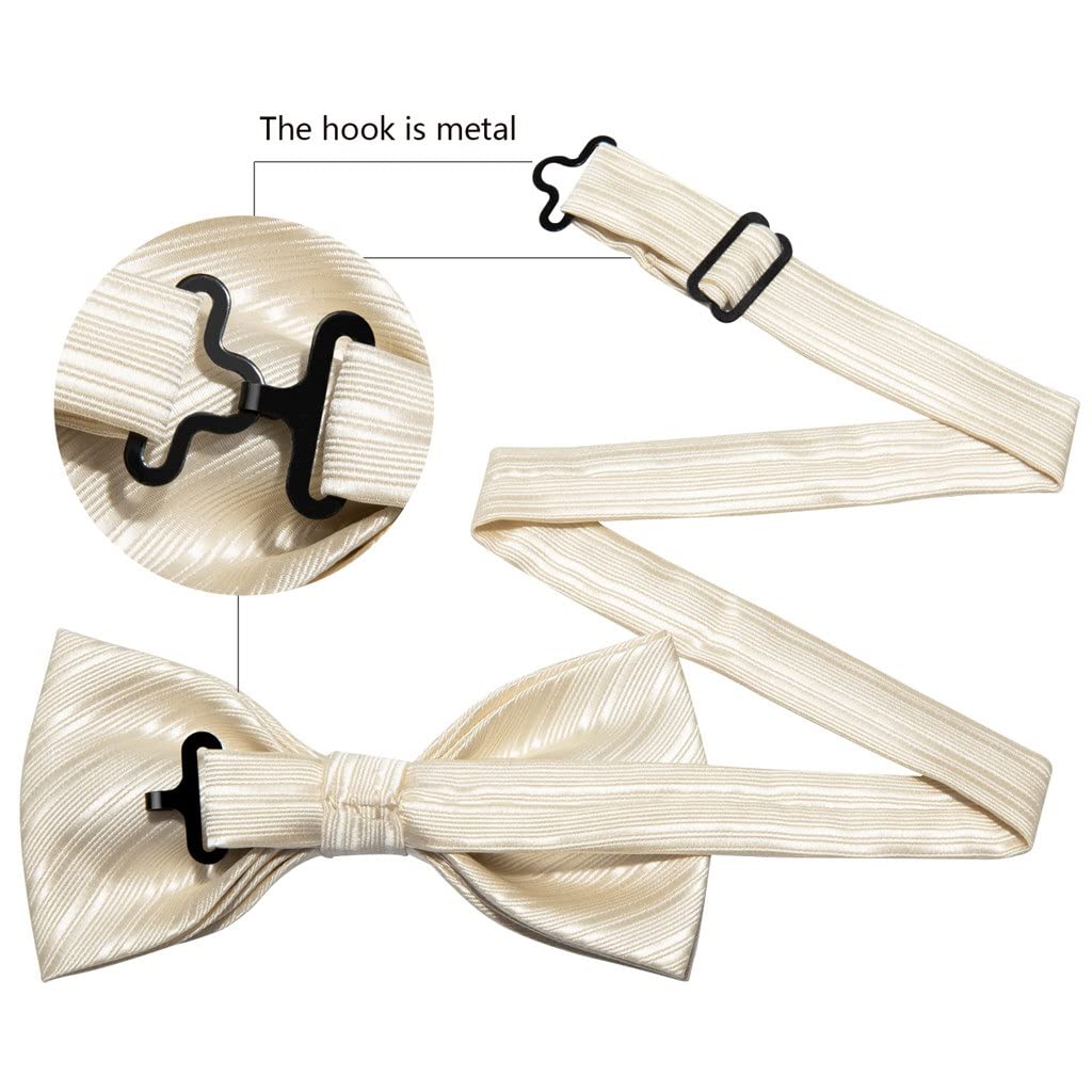 Corbata sólida para Hombre, Juego de Gemelos y pañuelo con Pajarita, Corbata de Mariposa extraíble, Traje de Negocios para Fiesta de Boda