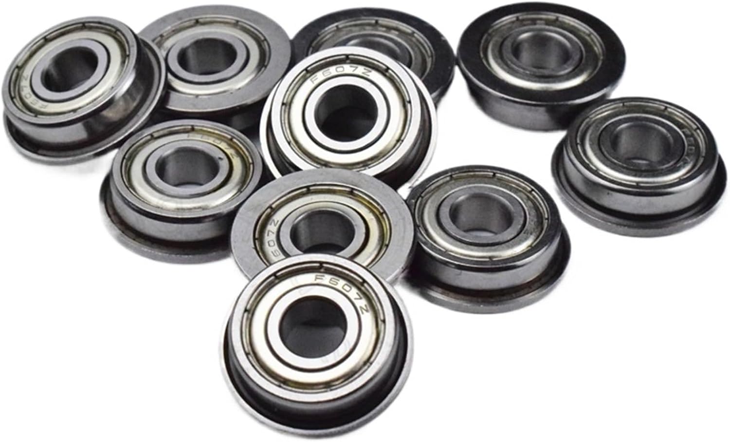F607ZZ 10pcs Flange Bearing 7 * 19(22)*6(mm) Chrome Steel Metal Sealed High Speed Mechanical Equipment Parts