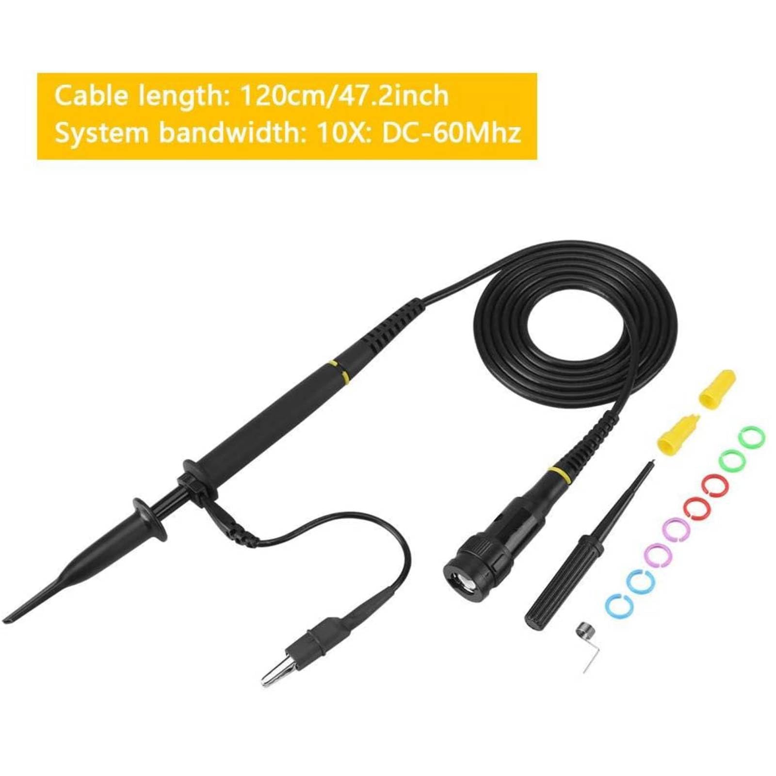 Oszilloskop-Tastkopf-Set, P4060 Hochspannung 2000V 60MHz 1:100 Dämpfung Oszilloskop Probe Kit Digitale Clips Oszilloskopsonde, Universal Oszilloskop Sonde mit Zubehör,für BNC Kopfoszilloskop