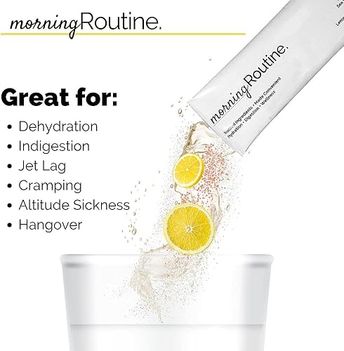 Miniatura 3 de ROUTINE Morning Daily Hydration  Paquetes de electrolitos en polvo con vinagre de sidra de manzana, limón y sal marina  Polvo hidratante, mezcla de