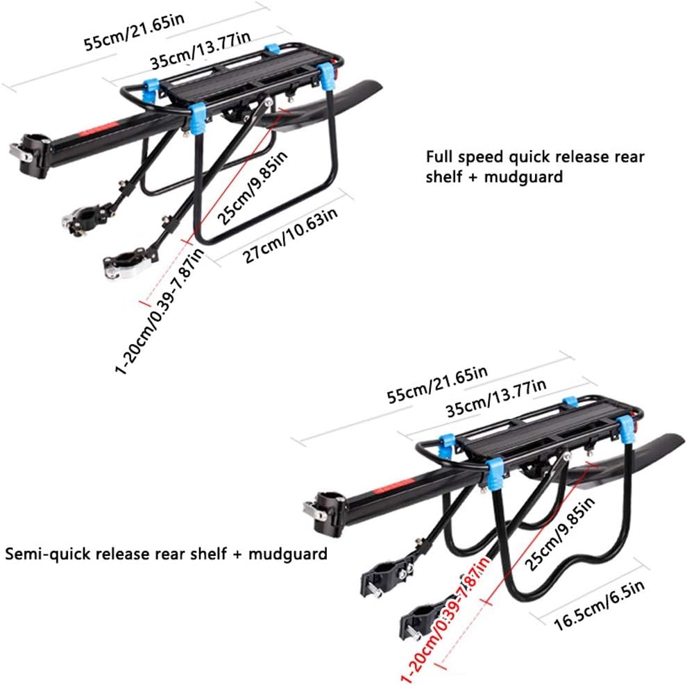 Myself Bike Racks Mountain Bike Pannier Rack Multifunctional Freight Racks Aluminum Alloy with Reflector for Cycling Touring Sport Load-Bearing 80kg Black （24inch-29inch） (Color : Style B) : Sports & Outdoors