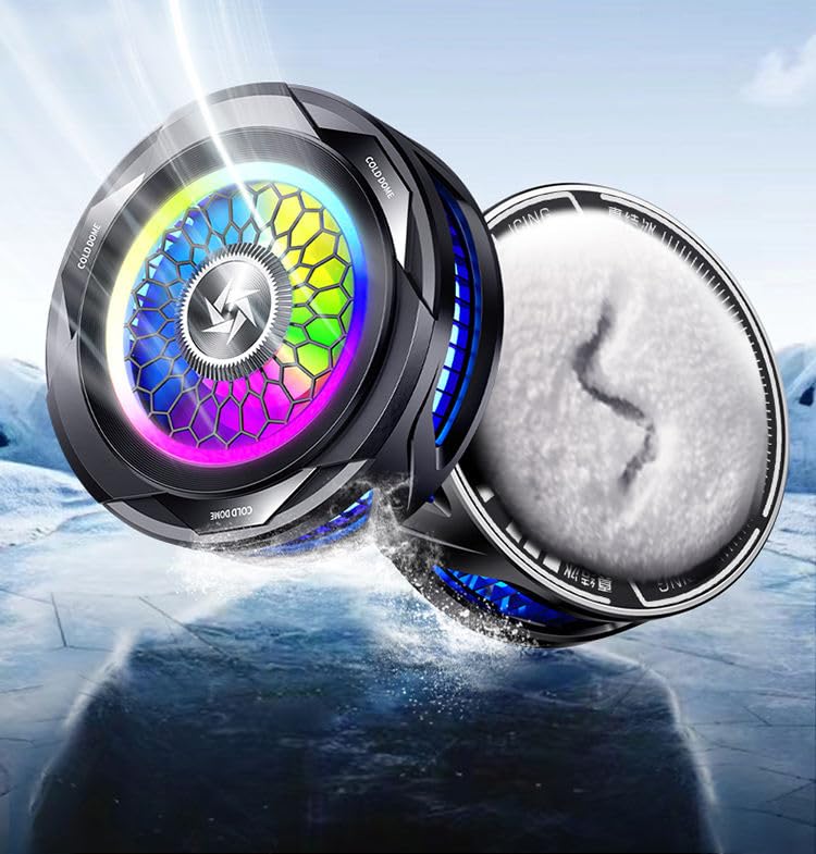 Image of Phone Cooler with AI Cooling Mode, RGB Lighting, Real-Time Temperature and Power Display, Strong Magnet and Clip Mount, Ultra-Quiet Fan (SL25)