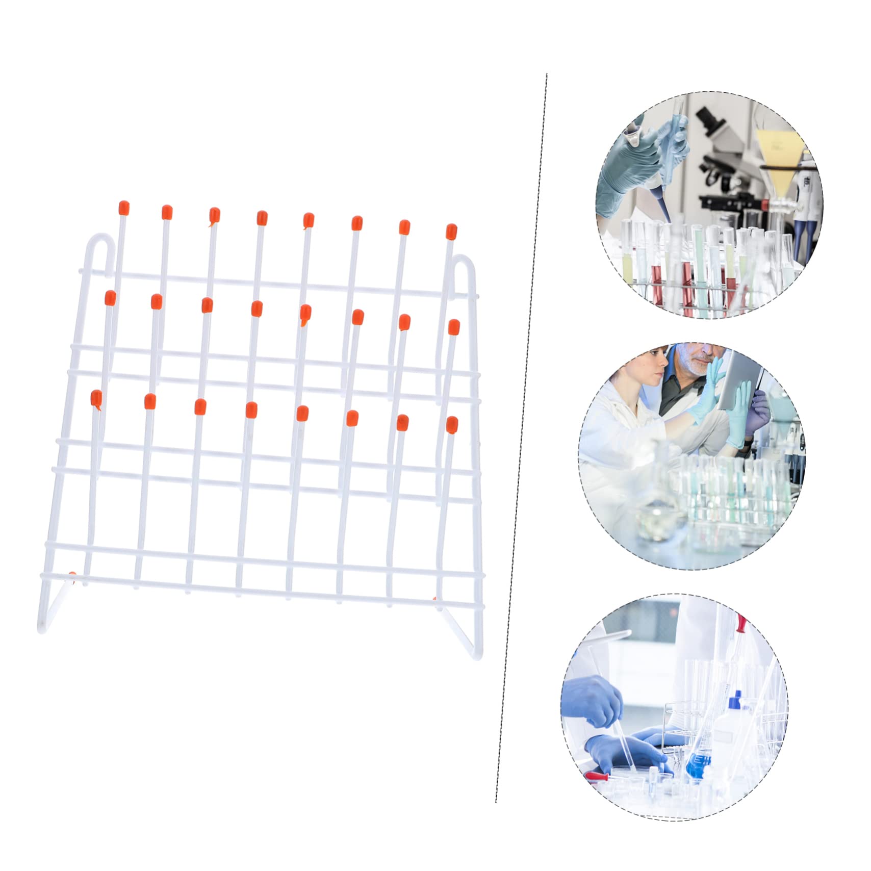Support de Séchage pour Tubes à Essai 24 Postes en Fer Blanc | Égouttoir de Laboratoire, pour Béchers et Tubes, Léger, Facile à Transporter Ranger