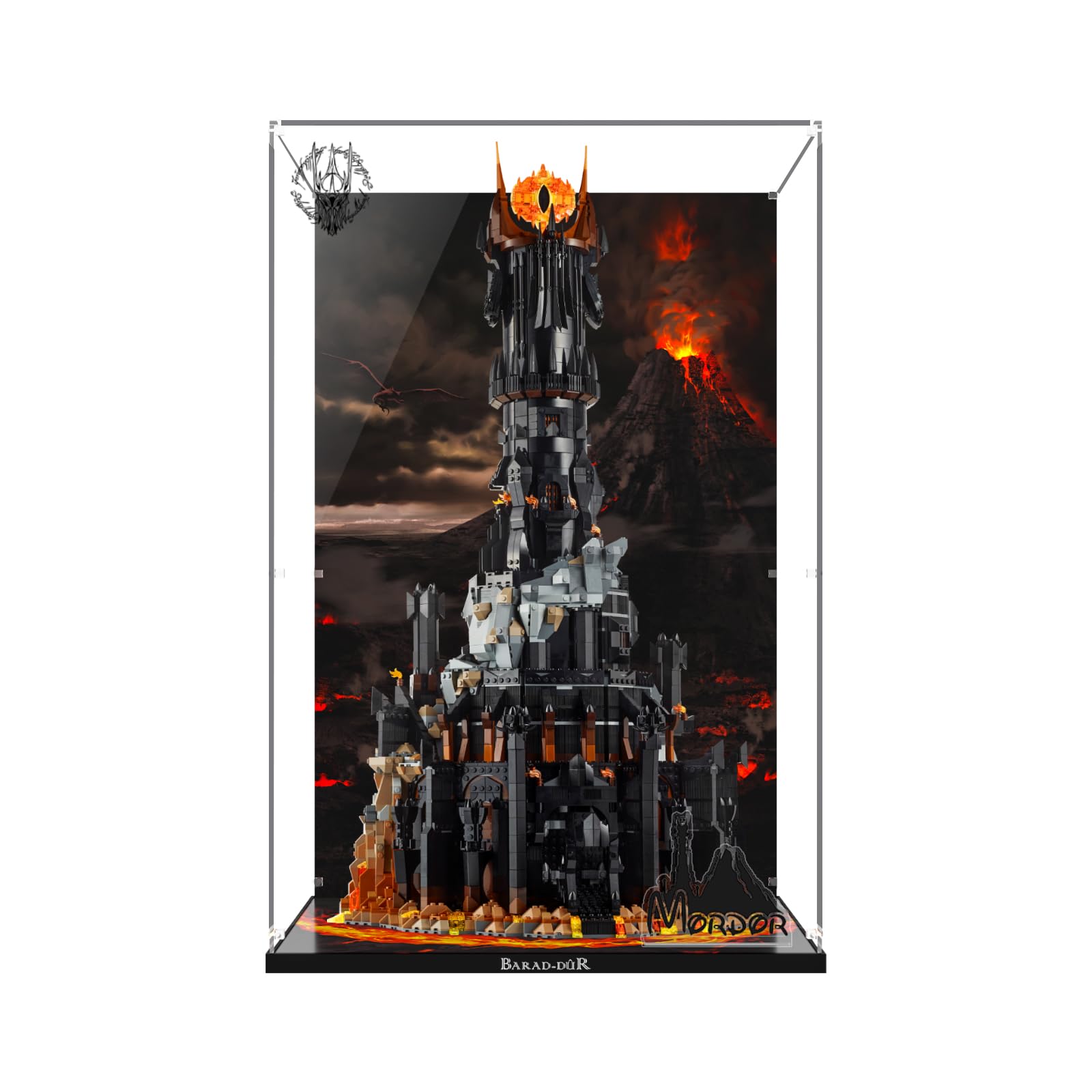Acryl-Vitrine für Lego 10333 Der Herr der Ringe: Barad-dûr, Verdickter Acryl-Display-Kasten mit klarem Hintergrund, staubdichter Display-Kasten, kompatibel mit Lego 10333 (nur Kasten, Keine Modelle)