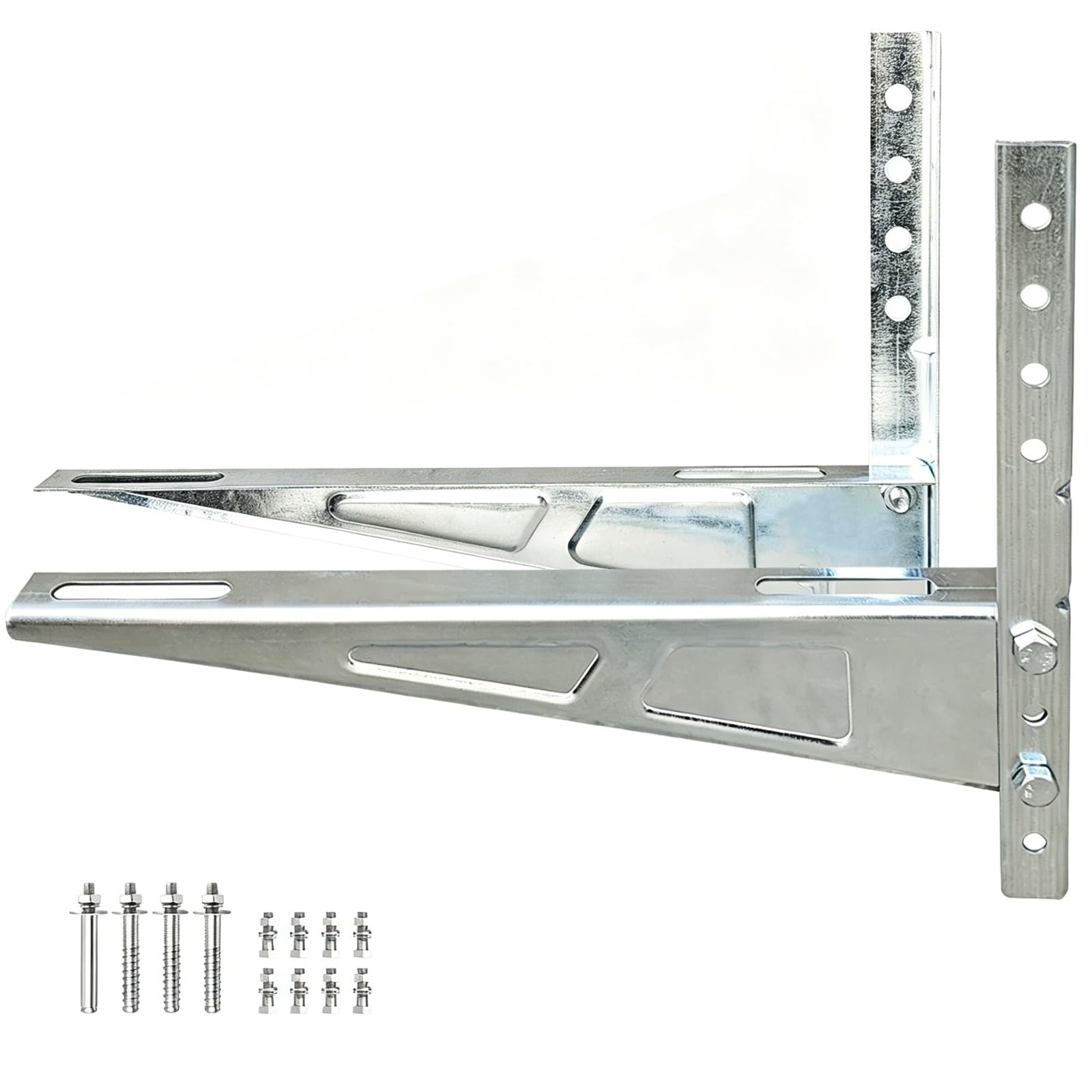 Staffa per Condizionatore Unità Esterna, in Acciaio Zincato, Portata 200 Kg, Regolabile Mini Split Condizionatore D'Aria Rack, per Pompe AC Mini Split da 1 a 5 P(600x500mm)