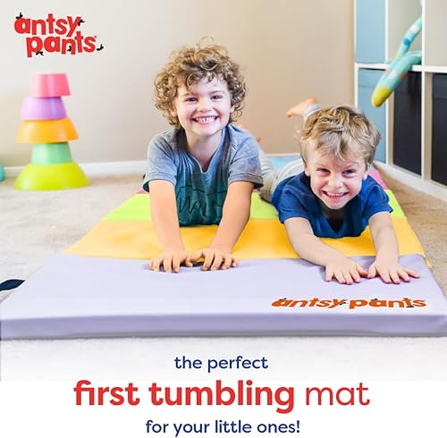 Miniatura 2 de Antsy Pants - Colchoneta de gimnasia, fácil de limpiar, resistente, plegable para niños, acolchada, ligera, portátil, asa de transporte, equipo de