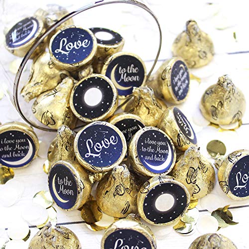 I Love You To The Moon And Back Baby Shower Favor Stickers - 180 Labels #TOP1