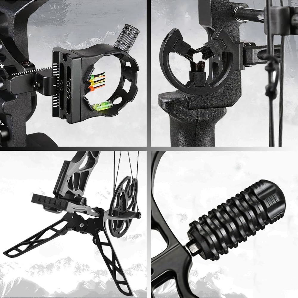 Set Arco Compound Ambidestro 0-70lbs regolabile Arco da tiro Arco da caccia Arco compound per principianti professionale adulti Kit arco compound Arco da tiro con frecce Compound bow RH/LH