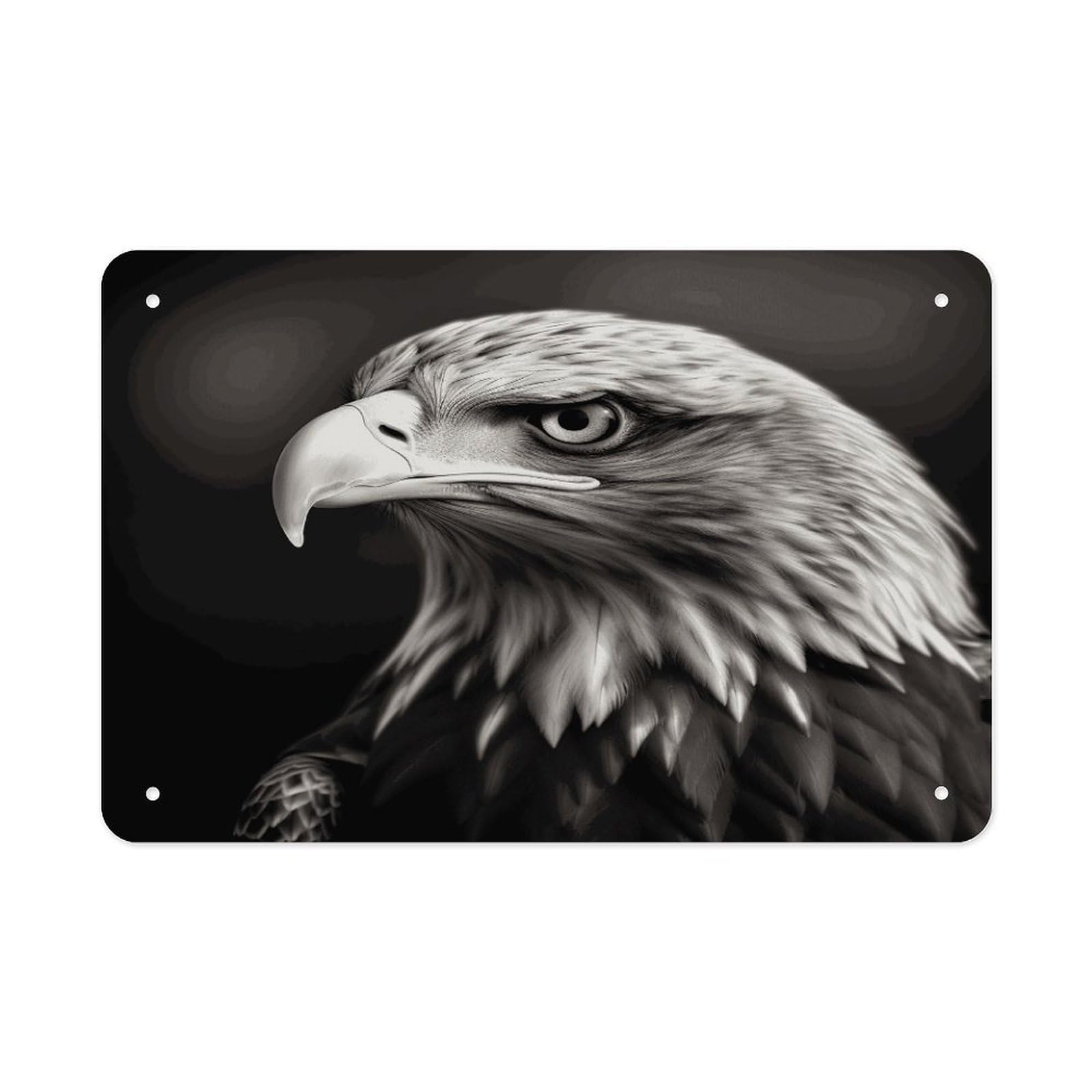 Fodpand Style Eagle Black And White Wall Art Metal Signs Tin Sign