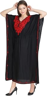 Ukal Women's Kaftan Dress Ladies Sleepwear Night Gown V-Neck Night Wear (Free Size) Price In India