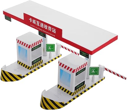 Toddmomy Highway Toll Booth Model Playset for Educational Traffic Adventure for Boys Interactive Features with Barrier for Family Playtime and Creativity