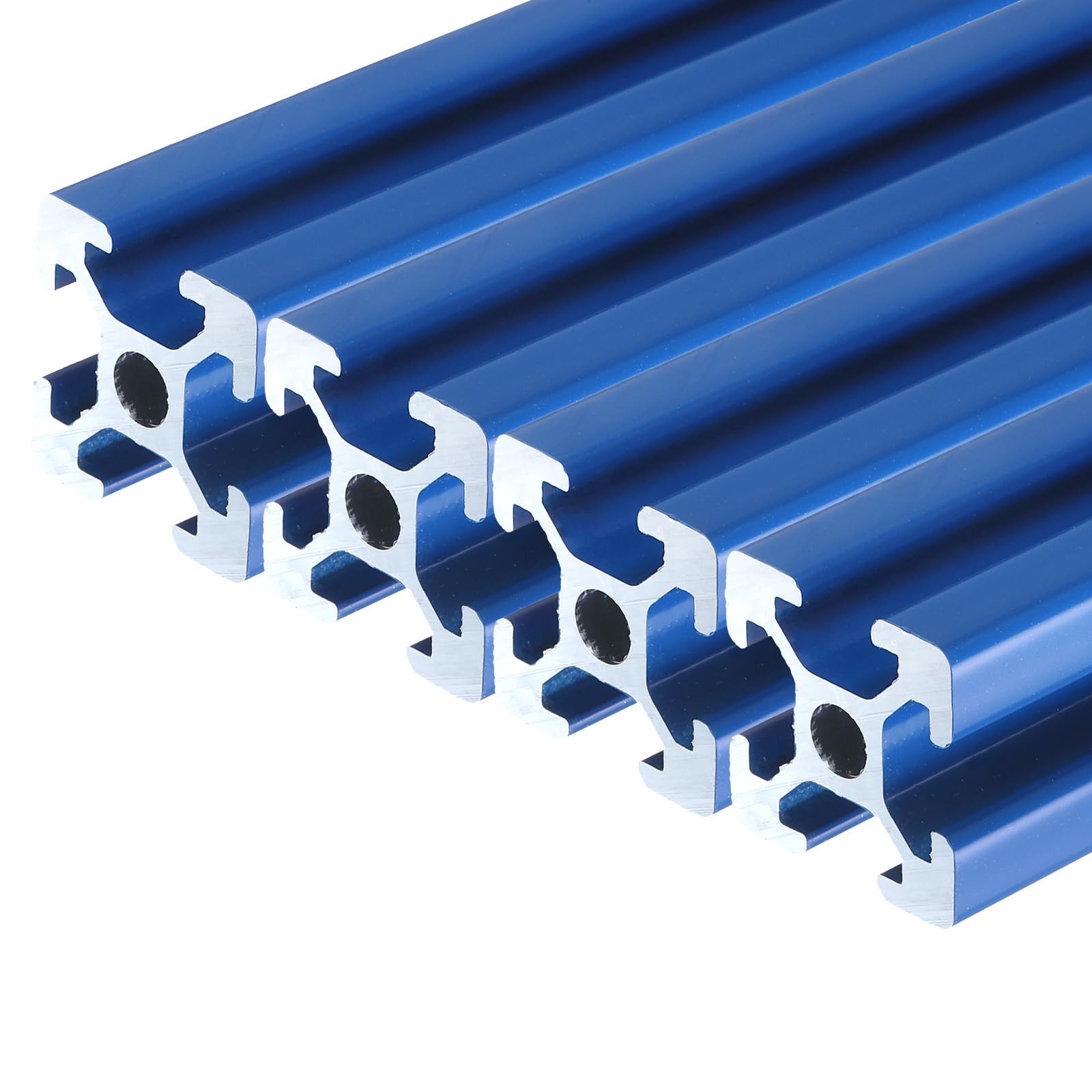 uxcell 4 Pcs t Slot 2020 Aluminum Extrusion Profile 150mm 6 inch, European Standard Anodized Blue Linear Rail Extrusion Frame for 3D Printer, CNC