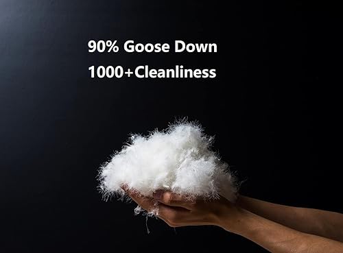 Miniatura 5 de Edredón ligero de plumón de ganso para veranoclima cálido con ribete satinado, 100% algodón suave 750+ relleno, color blanco, tamaño California King