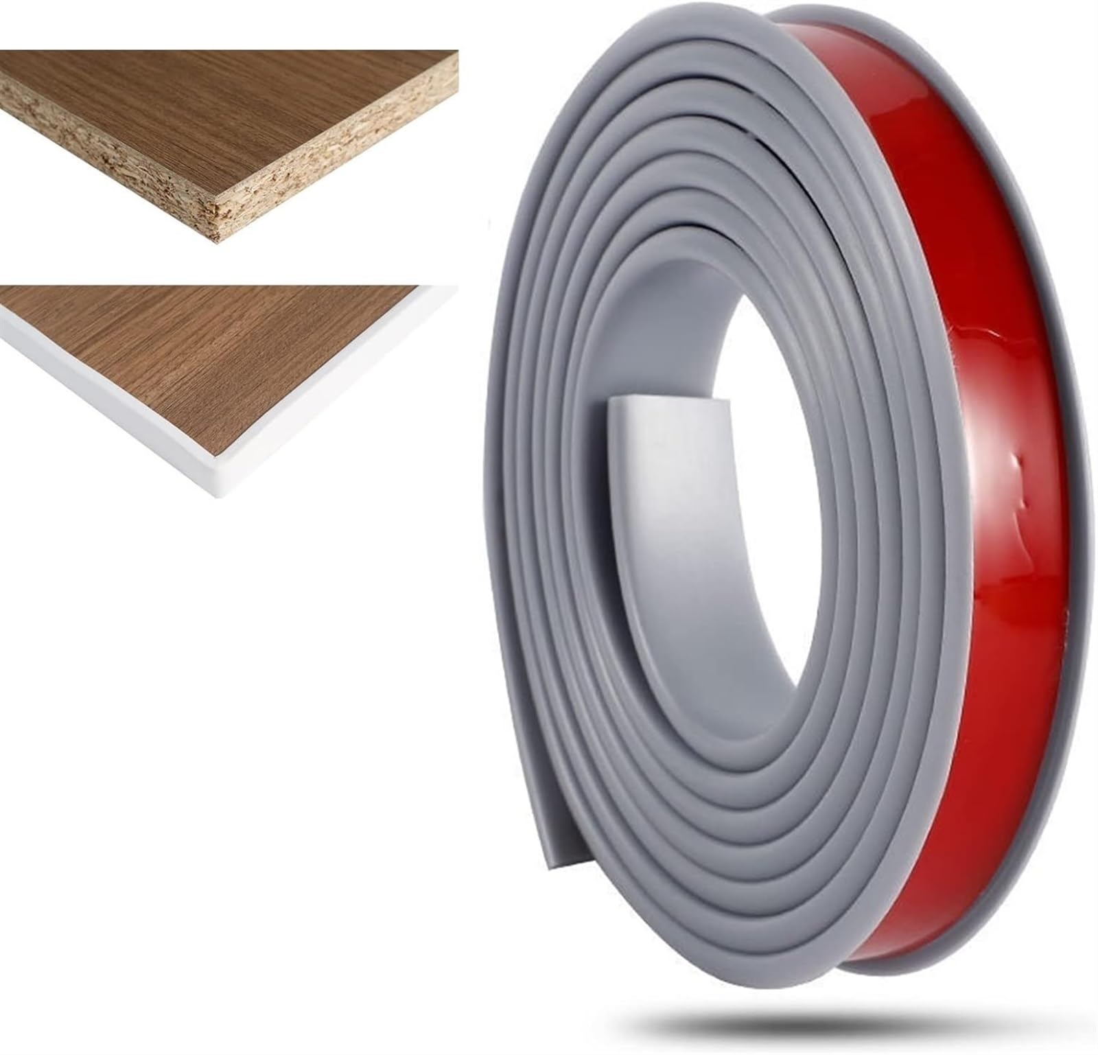 Foelanne Grey U-Shape Furniture Edge Banding, 9-40Mm U-Shape Furniture Edge Banding 5M/16.4Ft Self Adhesive Tpe Flexible Edge Protector Tape Edge Guards Edging Trim For Table Cabinet Furniture Restoration(,32Mm