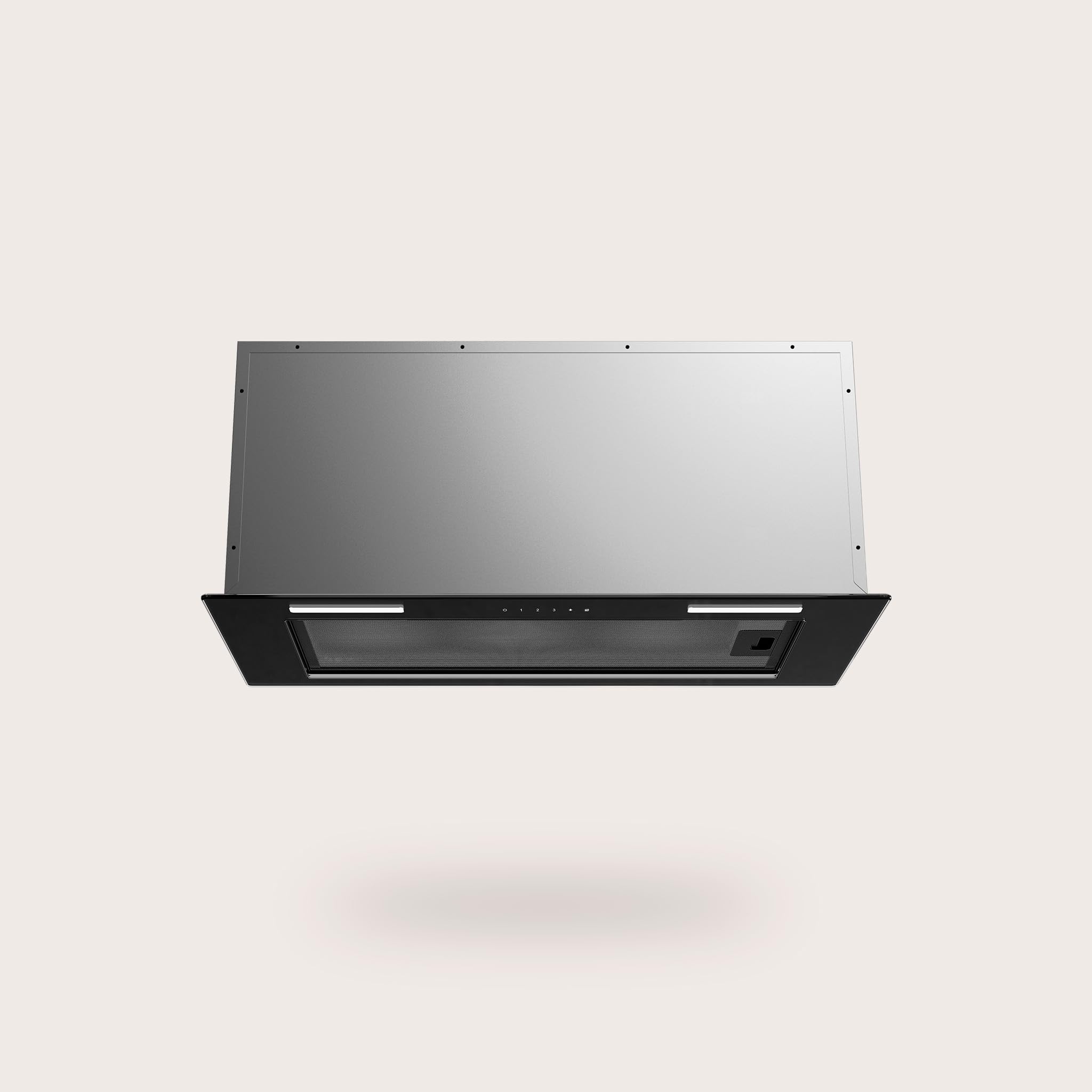 EVVO CEi52 Black - Campana Extractora 60 cm Integrable, Succión 875 m3/h, Motor 200W, Extractor de Cocina con Filtro Carbón y Aluminio, Campana Extractora Negra Silenciosa