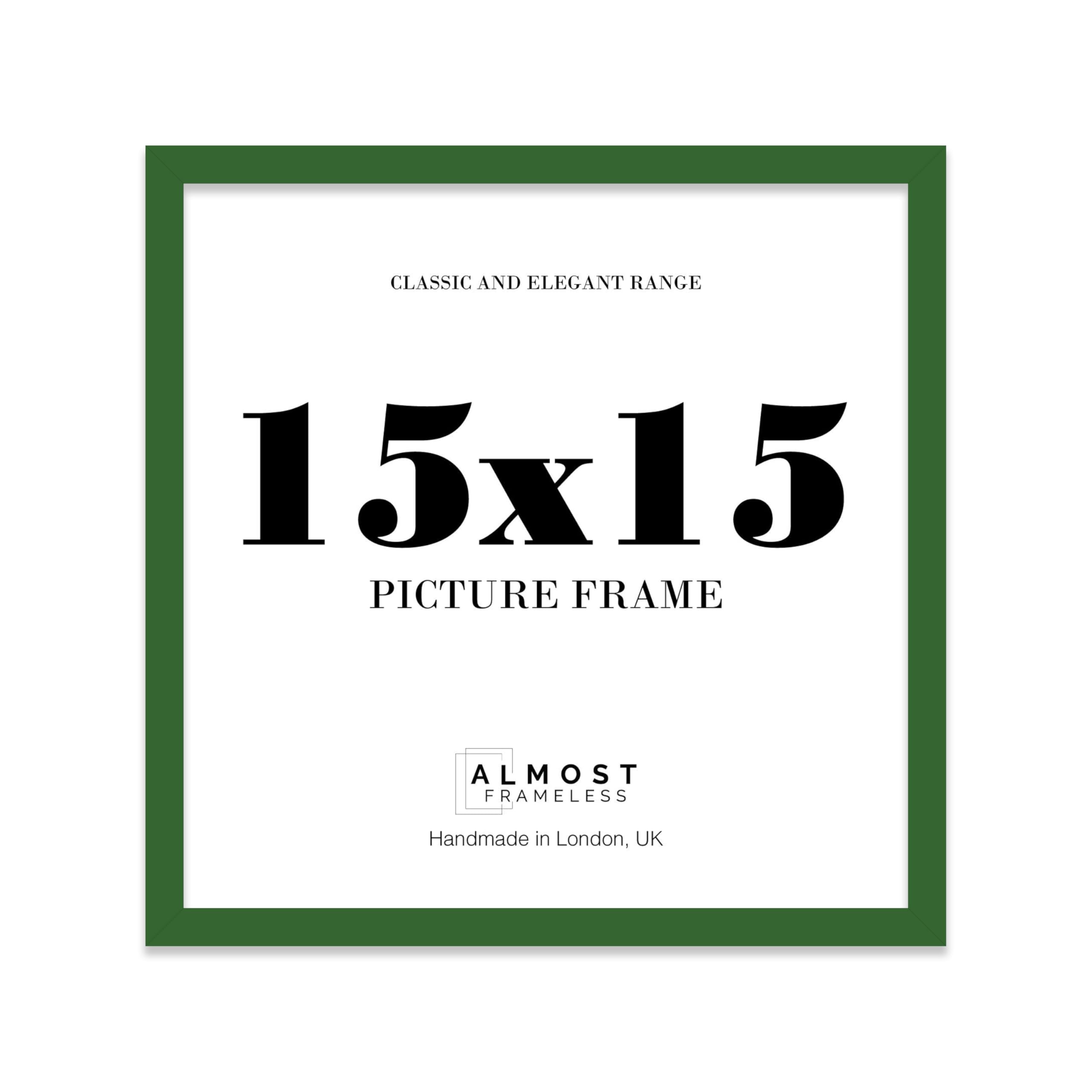 15x15 Green Picture Frame for Square Photos, Posters, Prints & Artwork, (27.9 x 35.6cm) Wall Display Modern Photo Frame for Home, Office, Gallery Wall, 1 Pack