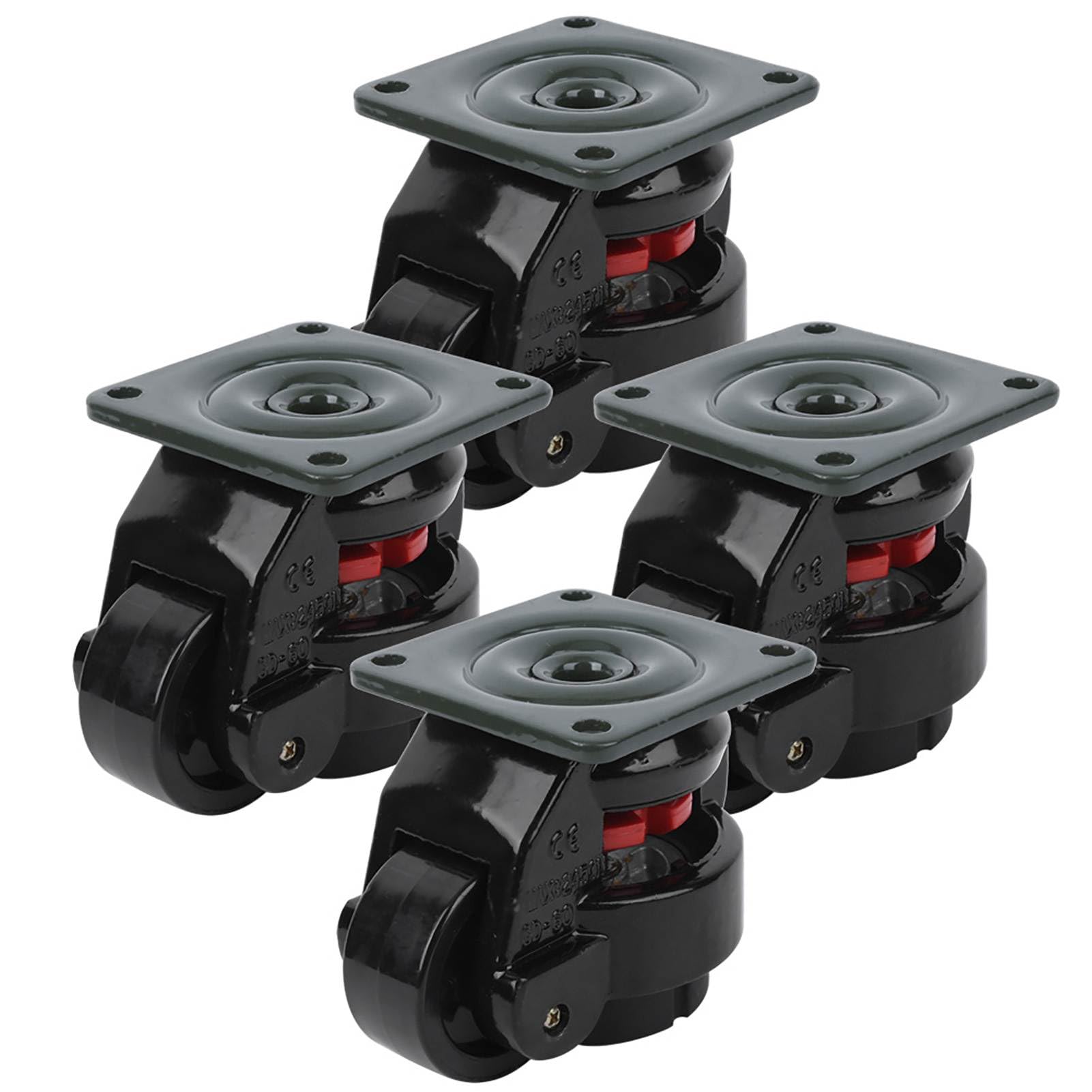 Bamjour Roulettes de Nivellement, Paquet de 4 Roulettes d'établi GD-60F Industrielles Robustes Pieds de Nivellement pour établi, Machine, équipement, étagères