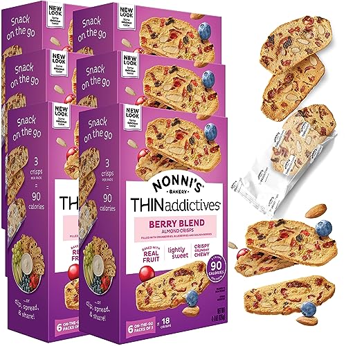 Nonni's THINaddictives Almond Thin Cookies - 6 Boxes Berry Blend