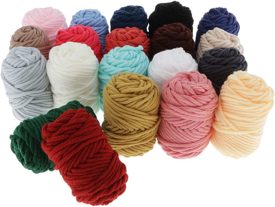 20pcs Cotton Punch Yarn Soft Yarn Thread Woving Supplies DIY Sewing Accessories