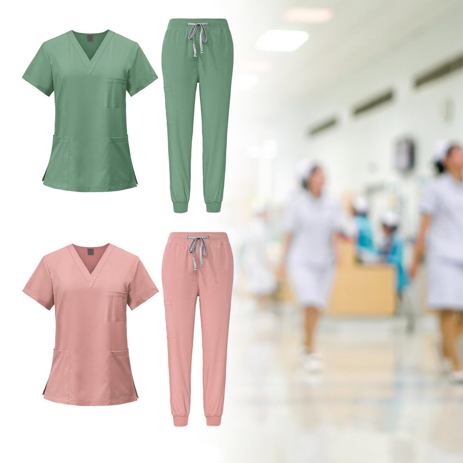 perfeclan Conjunto de 2 Piezas de Uniforme Médico para Mujer, Lavable a Máquina, Ropa de Trabajo de Enfermería