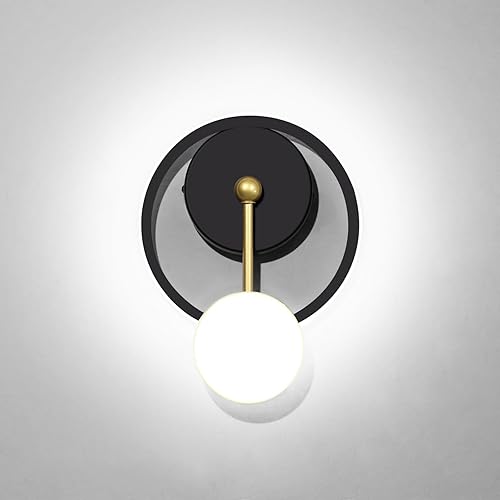 XEYOU Aplique de pared moderno de 18 W, iluminación LED para interiores, lámpara de pared creativa con forma de reloj, decoración de pared, para