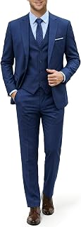 Men's 3 Piece Suit Set with Tie, One Button Slim Fit Jacket Vest & Pants, Party Wedding Prom Blazer Waistcoat & Trousers