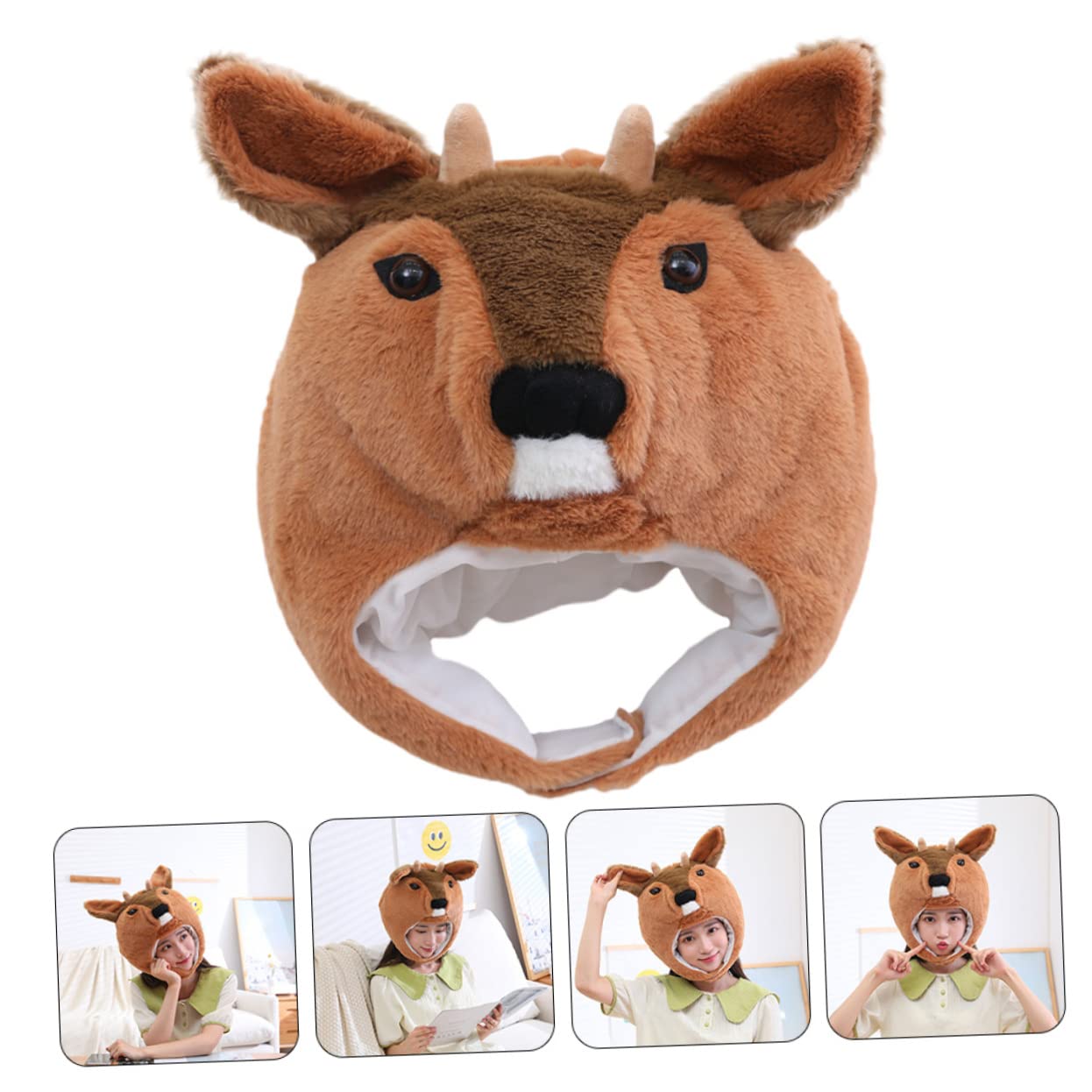 Toyvian 2pezzi Cappello Plush Forma Di Cervo Roe Per Adulti Accessorio Divertente Per Costumi e Feste Per Foto e Celebrazioni Con Amici e Famiglia