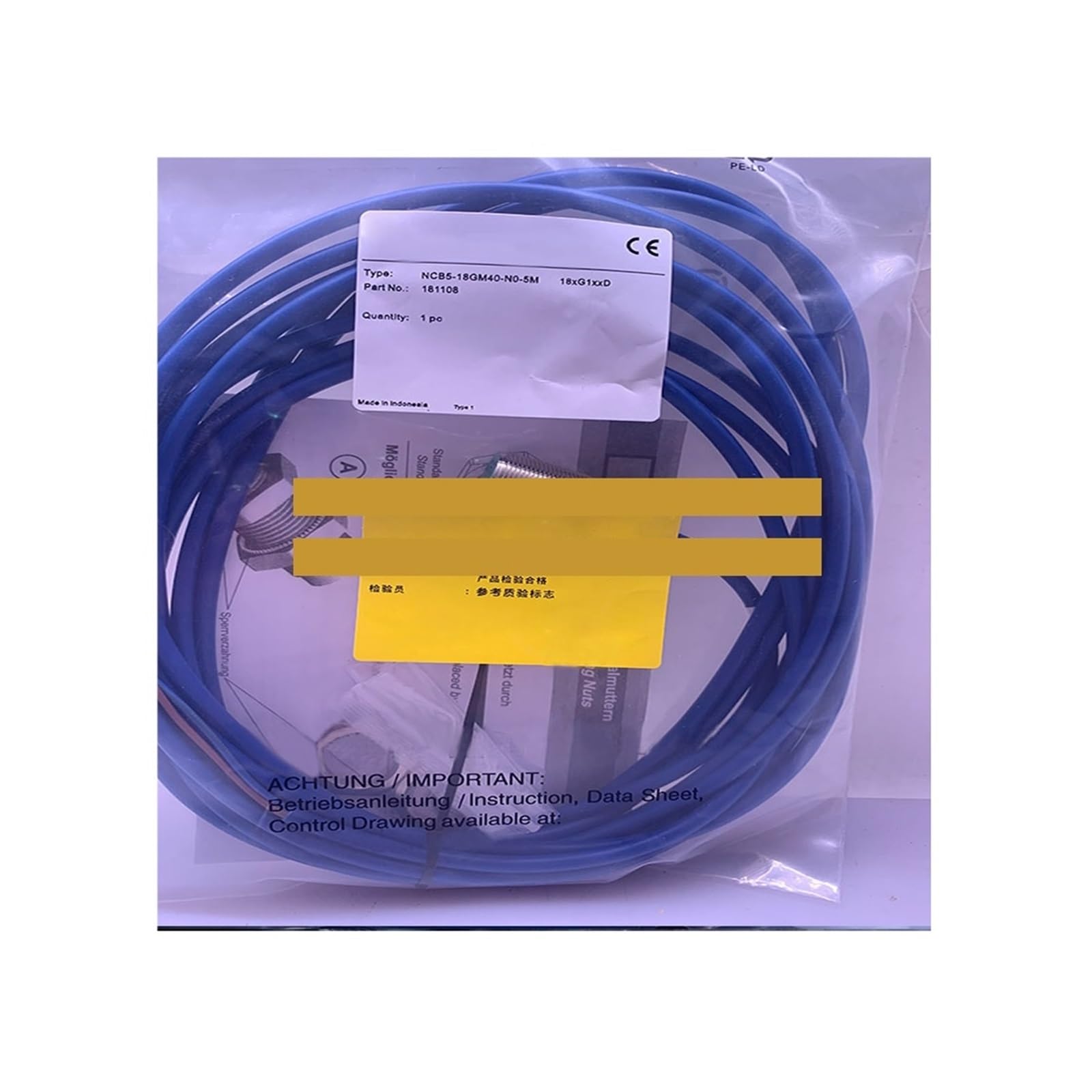 Capteur de proximité NCB5-18GM40-N0-5M NO cylindrique M18