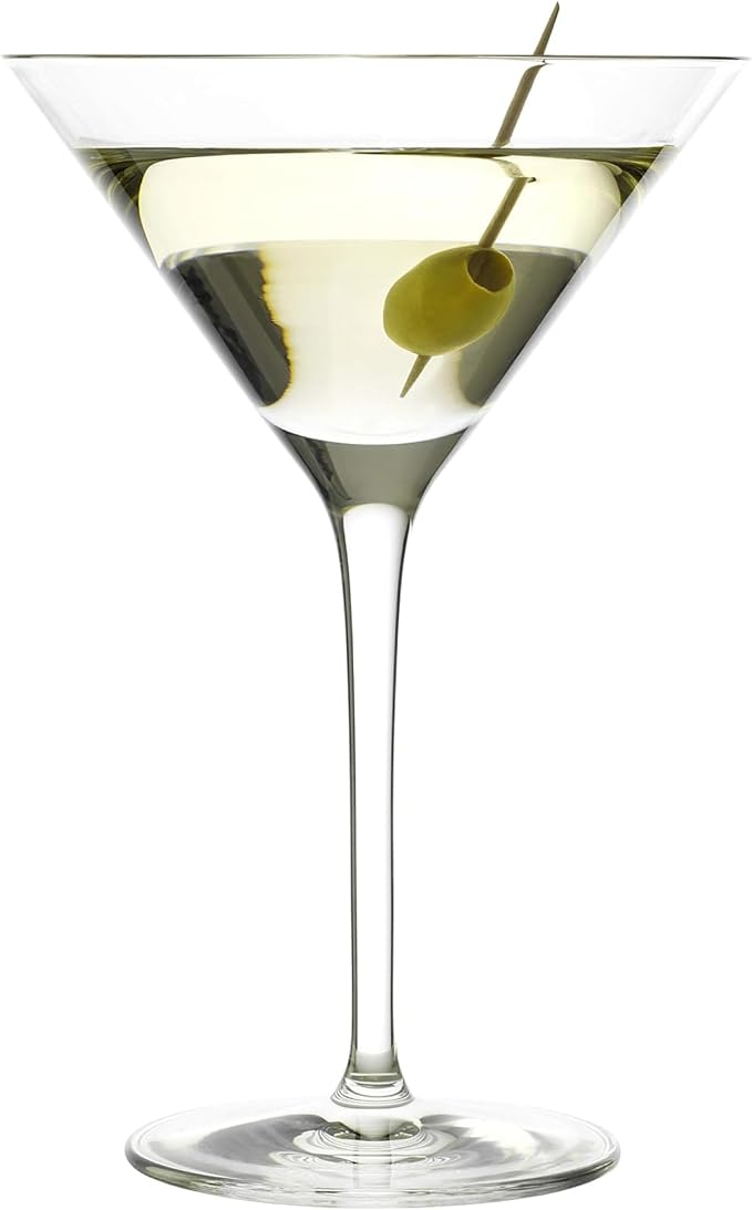 Stölzle Lausitz New York Bar Grandezza Martini 8 oz - Set of 6 - Made in Germany - Break-Resistant & Dishwasher Safe