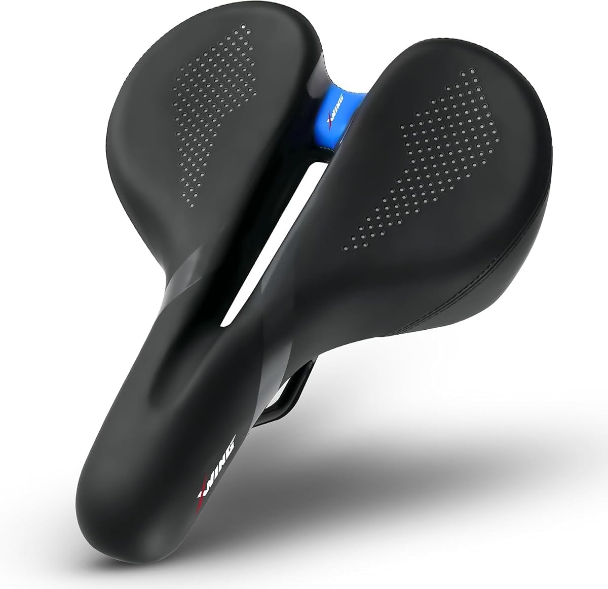 X WING Comfort Bike Seat for Men and Women with Innovative 5-Zone-Concept – Winged Bicycle Saddle with Memory Foam – Exercise Bike Seat for City, MTB & Trekking Bikes