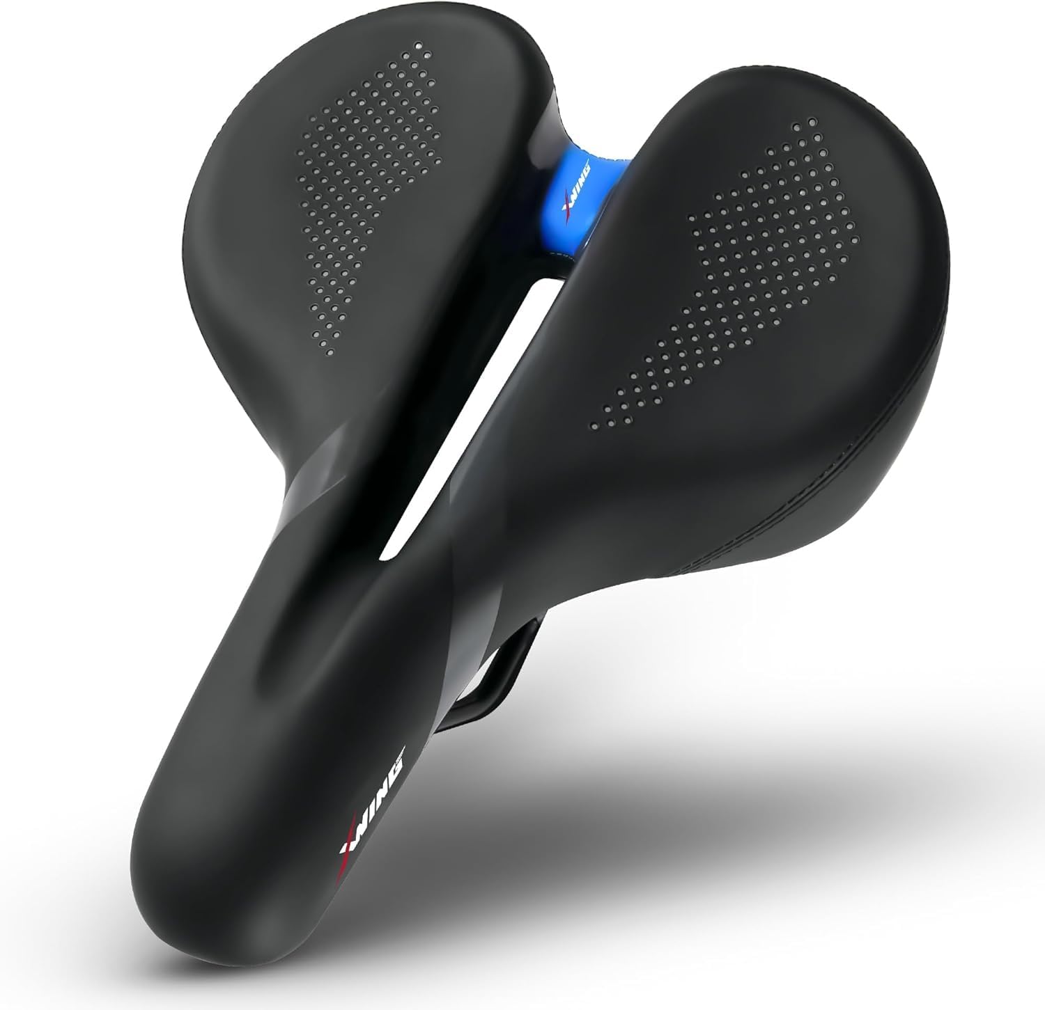 X WING Comfort Bike Seat for Men and Women with Innovative 5-Zone-Concept – Winged Bicycle Saddle with Memory Foam – Exercise Bike Seat for City, MTB & Trekking Bikes