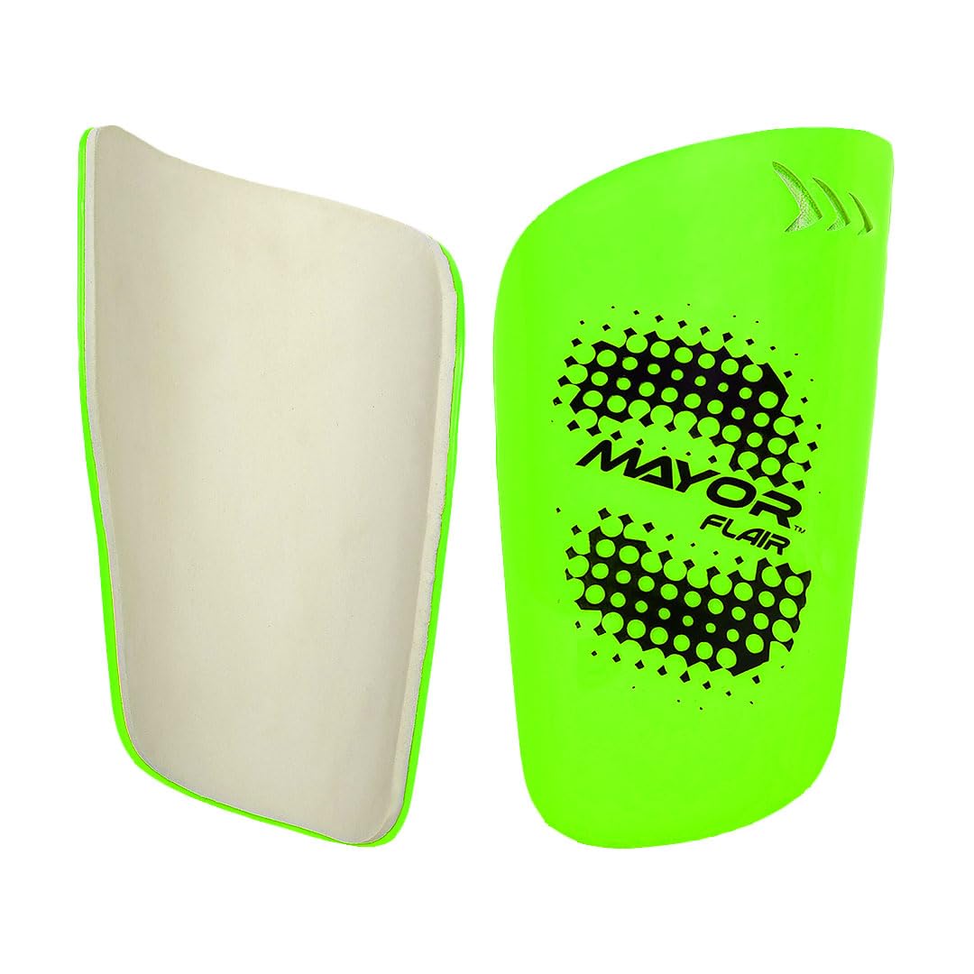 Mayor Flair Shin Guard for Young Kids and Adults, for Football Games, Matches, Training and Light Weight Shin Pads (Green, Size- Large) (B0C7CTWB12) Amazon Price History, Amazon Price Tracker