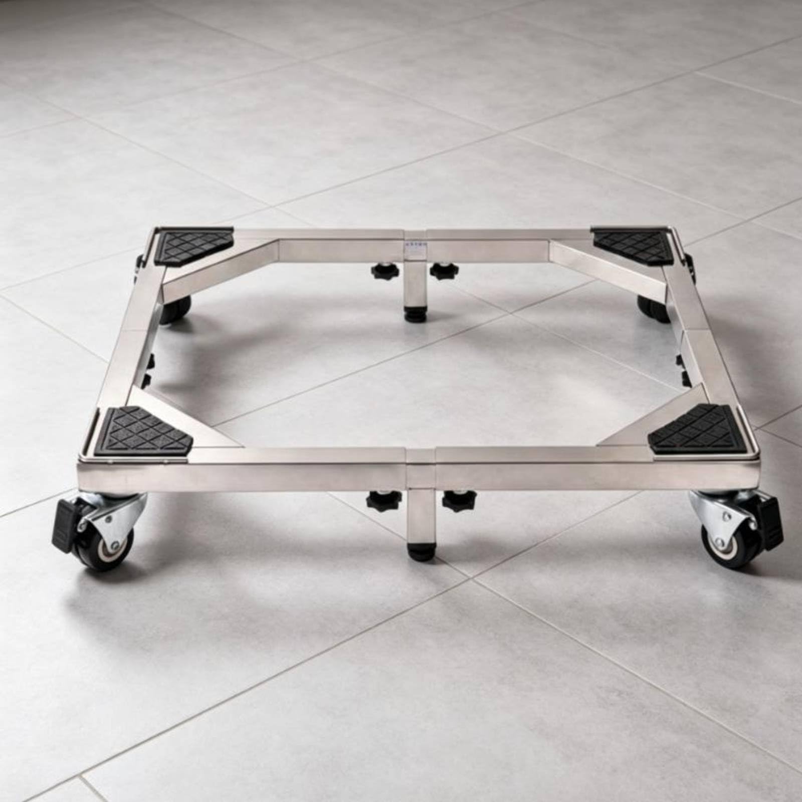 para Electrodomésticos Carrito Ajustable Base de Acero Estructura Elevada con Ruedas Multiusos Adecuado para Uso Doméstico Ventilación Organización Cocina, Plata