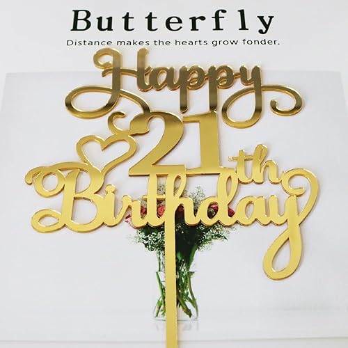Vista 21 de Decoración de pastel de feliz cumpleaños 50, decoración acrílica dorada de doble cara, para decoración de pasteles de feliz cumpleaños 50