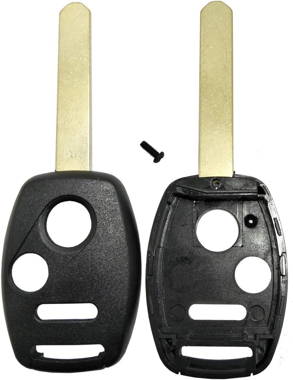 Horande Replacement Keyless Entry Key Fob Case Shell Fits Honda 2003-2007 Accord 2005-2006 CR-V Ridgeline Civic Remote Key Fob Cover with Uncut Blade Blank (2+Panic Button)
