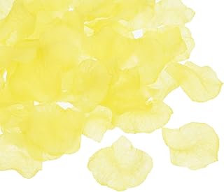 PATIKIL Artificial Rose Petals, 1200Pcs Fake Flowers Silk Petal Decoration Supplies for Romantic Night Wedding Party Event Decor, Yellow