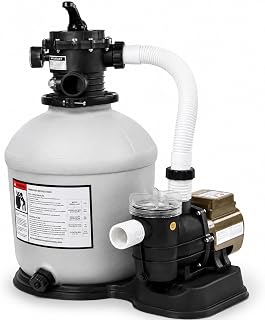 XtremepowerUS 16" Sand Filter Pump for Above Ground Swimming Pool, 3/4 HP 3,100 GPH Pool Pump with 24-Hour Timer, 6-Way Multi-Port Valve, Up to 15,000 Gallons