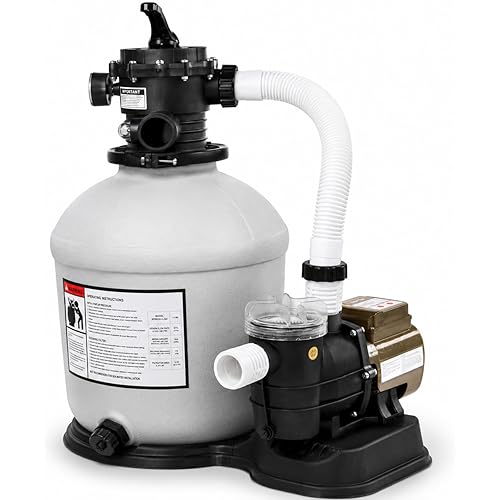 XtremepowerUS 16" Sand Filter Pump for Above Ground Swimming Pool 3/4 HP Pool Pump with Timer Function up to 15,000 Gallons Pool 3,100 GPH High-Flow Improved Circulation and Filtration