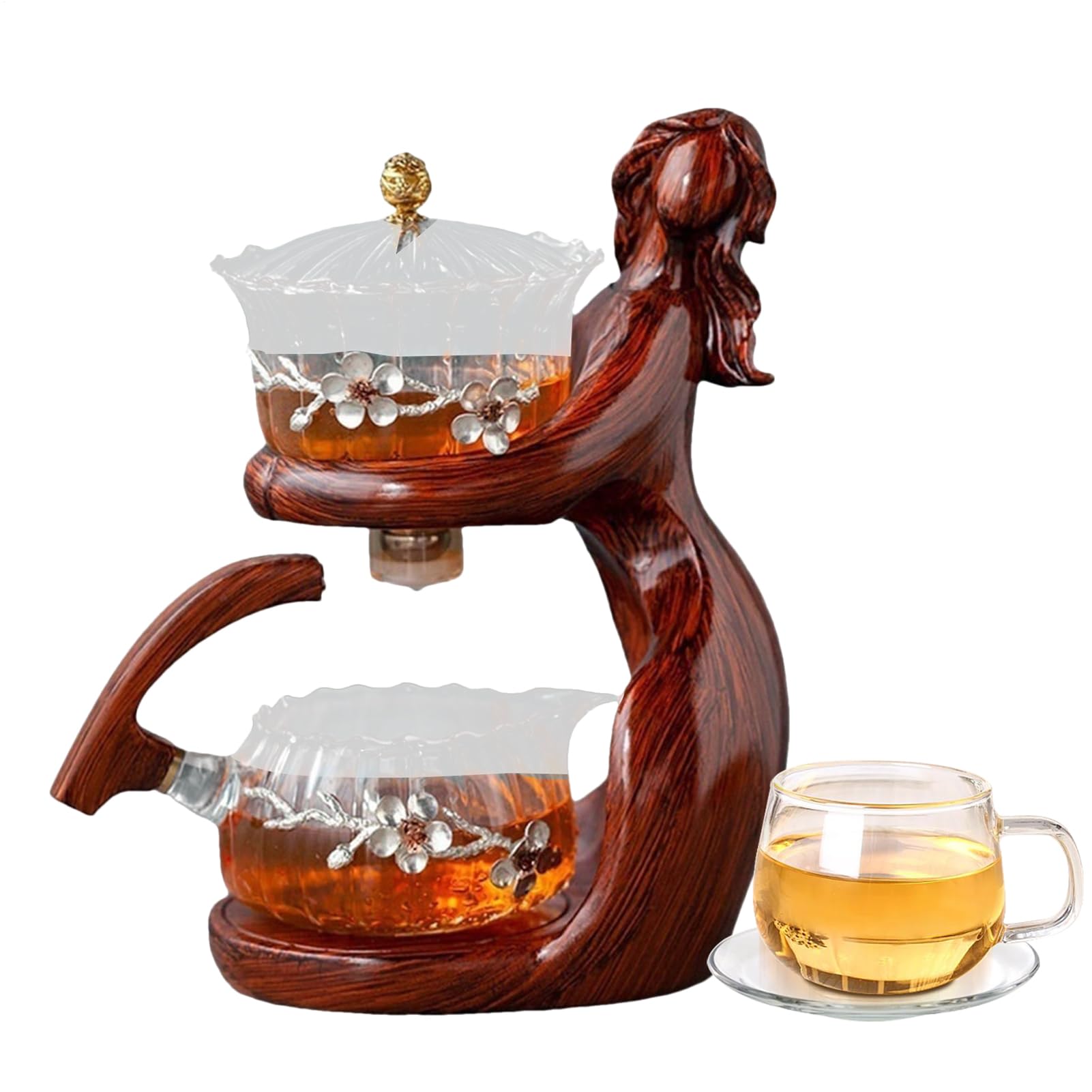 Utensilio de Cocina para Infusionar Té en el Hogar Infusor De Tapa | de vidrio con juego de té e infusor Infusión Aromática de Co